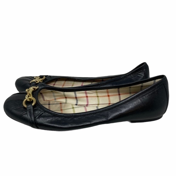 Coach Leona Black Leather Slip On Flats Shoes 6.5 - Picture 4 of 9